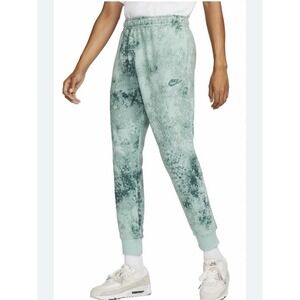 Nike Sportswear Club Fleece Joggers Pants Green Tie Dye DZ3066-386 Small Fitness